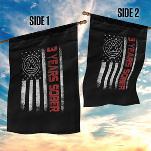 3 Years Sober Garden Flag 3 Years Sobriety Anniversary Vintage American Flag TS11 Print Your Wear