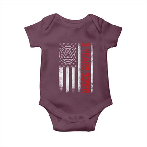 3 Years Sober Baby Onesie 3 Years Sobriety Anniversary Vintage American Flag TS11 Maroon Print Your Wear