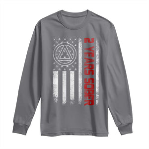 2 Years Sober Long Sleeve Shirt 2 Years Sobriety Anniversary Vintage American Flag TS11 Charcoal Print Your Wear
