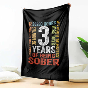 3 Years Of Being Sober Throw Blanket 3 Years Sobriety Anniversary Addiction Recovery TS11 Print Your Wear
