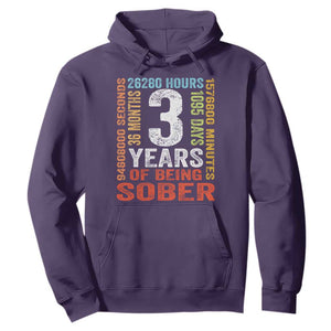 3 Years Of Being Sober Hoodie 3 Years Sobriety Anniversary Addiction Recovery TS11 Purple Print Your Wear