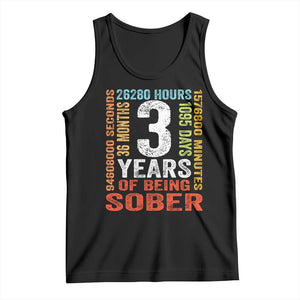 3 Years Of Being Sober Tank Top 3 Years Sobriety Anniversary Addiction Recovery TS11 Black Print Your Wear
