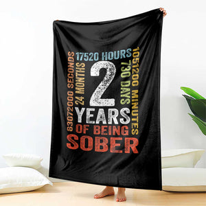 2 Years Of Being Sober Throw Blanket 2 Years Sobriety Anniversary Addiction Recovery TS11 Print Your Wear