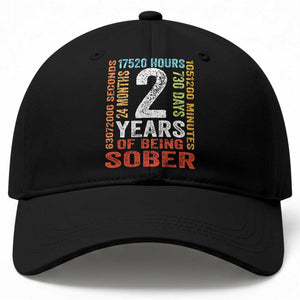 2 Years Of Being Sober Baseball Cap 2 Years Sobriety Anniversary Addiction Recovery TS11 Print Your Wear