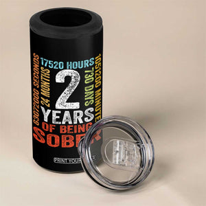 2 Years Of Being Sober 4 in 1 Can Cooler Tumbler 2 Years Sobriety Anniversary Addiction Recovery TS11 Print Your Wear