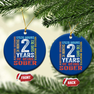 2 Years Of Being Sober Ceramic Ornament 2 Years Sobriety Anniversary Addiction Recovery TS11 1pc Blue Print Your Wear