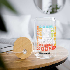 2 Years Of Being Sober Glass Can 2 Years Sobriety Anniversary Addiction Recovery TS11 Print Your Wear