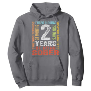 2 Years Of Being Sober Hoodie 2 Years Sobriety Anniversary Addiction Recovery TS11 Charcoal Print Your Wear