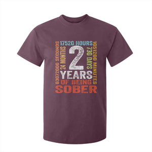 2 Years Of Being Sober T Shirt For Kid 2 Years Sobriety Anniversary Addiction Recovery TS11 Maroon Print Your Wear