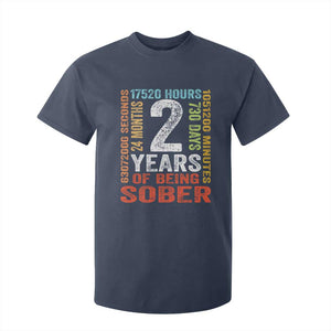 2 Years Of Being Sober T Shirt For Kid 2 Years Sobriety Anniversary Addiction Recovery TS11 Navy Print Your Wear