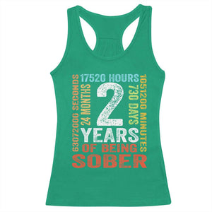 2 Years Of Being Sober Racerback Tank Top 2 Years Sobriety Anniversary Addiction Recovery TS11 Irish Green Print Your Wear
