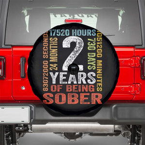 2 Years Of Being Sober Spare Tire Cover 2 Years Sobriety Anniversary Addiction Recovery TS11 Black Print Your Wear