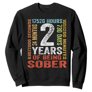 2 Years Of Being Sober Sweatshirt 2 Years Sobriety Anniversary Addiction Recovery TS11 Black Print Your Wear