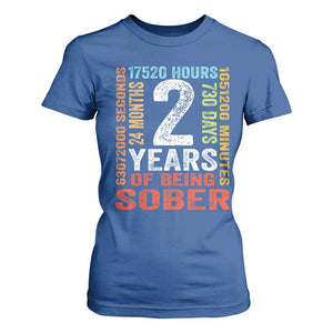 2 Years Of Being Sober T Shirt For Women 2 Years Sobriety Anniversary Addiction Recovery TS11 Royal Blue Print Your Wear