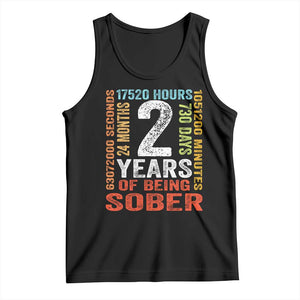2 Years Of Being Sober Tank Top 2 Years Sobriety Anniversary Addiction Recovery TS11 Black Print Your Wear