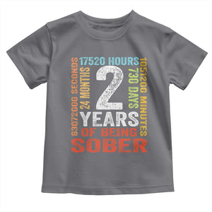 2 Years Of Being Sober Toddler T Shirt 2 Years Sobriety Anniversary Addiction Recovery TS11 Charcoal Print Your Wear