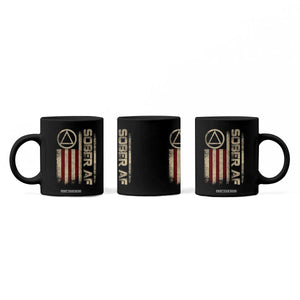 Sober AF Coffee Mug Alcoholism Addiction Recovery Rehabilitation Vintage American Flag TS11 Print Your Wear