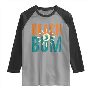 Funny Beach Bum Summer Vacation Raglan Shirt Beach Life Sun Light TS11 Sport Gray Black Print Your Wear