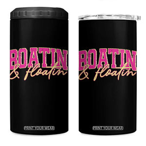 Funny Boating And Floatin 4 in 1 Can Cooler Tumbler Summer Vacation Boat Lake Life TS11 One Size: 16 oz Black Print Your Wear
