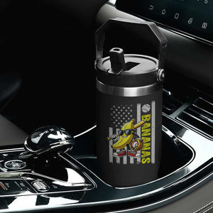 Funny Bananas Lover Baseball Vintage American Flag Flip Straw Tumbler TS11 Print Your Wear