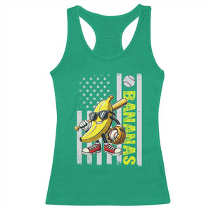 Funny Bananas Lover Baseball Vintage American Flag Racerback Tank Top TS11 Irish Green Print Your Wear