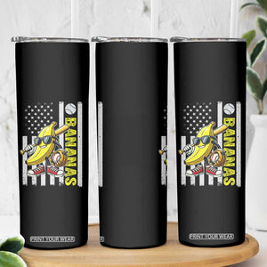 Funny Bananas Lover Baseball Vintage American Flag Skinny Tumbler TS11 Print Your Wear