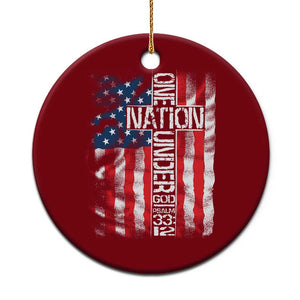 One Nation Under God Ceramic Ornament 4th Of July Patriotic Christian Vintage Cross American Flag TS11 1pc Red Print Your Wear