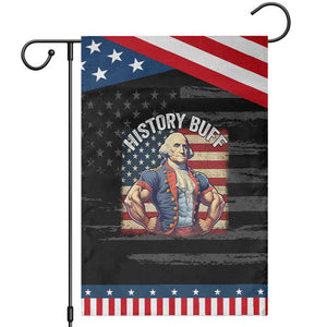 Funny George Washington Weightlifting History Buff Patriotic Garden Flag 4th of July Patriotic TS11 Distressed Black Blue Print Your Wear