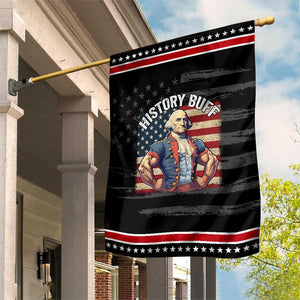 Funny George Washington Weightlifting History Buff Patriotic Garden Flag 4th of July Patriotic TS11 Distressed Black Red Print Your Wear