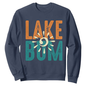 Funny Lake Bum Summer Vacation Sweatshirt Lake Life Sun Light TS11 Navy Print Your Wear