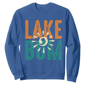Funny Lake Bum Summer Vacation Sweatshirt Lake Life Sun Light TS11 Royal Blue Print Your Wear