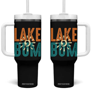 Funny Lake Bum Summer Vacation Tumbler With Handle Lake Life Sun Light TS11 One Size: 40 oz Black Print Your Wear