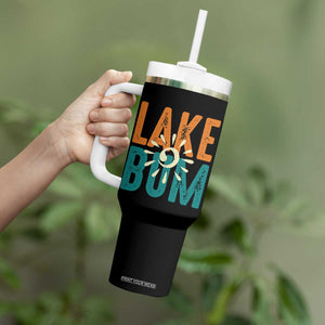 Funny Lake Bum Summer Vacation Tumbler With Handle Lake Life Sun Light TS11 Print Your Wear