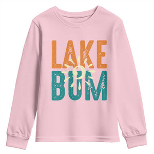 Funny Lake Bum Summer Vacation Youth Sweatshirt Lake Life Sun Light TS11 Light Pink Print Your Wear