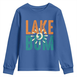 Funny Lake Bum Summer Vacation Youth Sweatshirt Lake Life Sun Light TS11 Royal Blue Print Your Wear