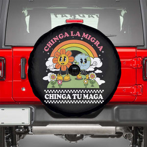 Chinga La Migra Chinga Tu Maga Spare Tire Cover Immigration Rights TS11 Black Print Your Wear
