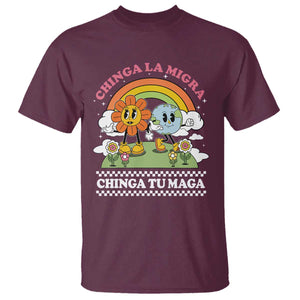 Chinga La Migra Chinga Tu Maga T Shirt Immigration Rights TS11 Maroon Print Your Wear