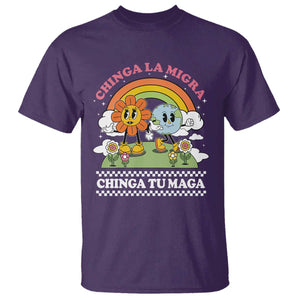 Chinga La Migra Chinga Tu Maga T Shirt - Immigration Rights Protest Graphic Tee TS11 Purple Print Your Wear