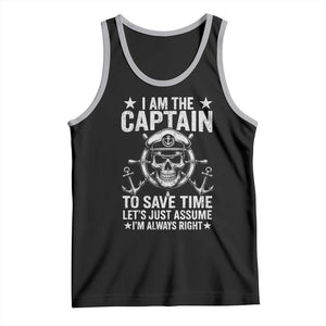 Funny Boat Captain Tank Top I Am The Captain To Save Time Lets Just Assume I Am Always Right TS11 Black Athletic Heather Print Your Wear