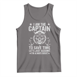 Funny Boat Captain Tank Top I Am The Captain To Save Time Lets Just Assume I Am Always Right TS11 Deep Heather Print Your Wear