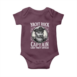 Funny Yacht Rock Captain Baby Onesie Chief Party Officer Pontoon Boat Sailor TS11 Maroon Print Your Wear