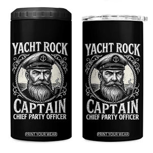 Funny Yacht Rock Captain 4 in 1 Can Cooler Tumbler Chief Party Officer Pontoon Boat Sailor TS11 One Size: 16 oz Black Print Your Wear