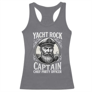 Funny Yacht Rock Captain Racerback Tank Top Chief Party Officer Pontoon Boat Sailor TS11 Charcoal Print Your Wear