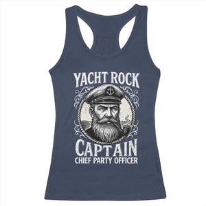 Funny Yacht Rock Captain Racerback Tank Top Chief Party Officer Pontoon Boat Sailor TS11 Navy Print Your Wear