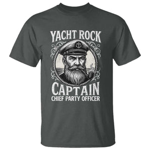 Funny Yacht Rock Captain T Shirt Chief Party Officer Pontoon Boat Sailor TS11 Dark Heather Print Your Wear