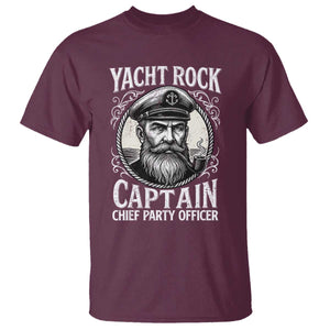 Funny Yacht Rock Captain T Shirt Chief Party Officer Pontoon Boat Sailor TS11 Maroon Print Your Wear