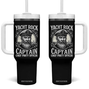 Funny Yacht Rock Captain Tumbler With Handle Chief Party Officer Pontoon Boat Sailor TS11 One Size: 40 oz Black Print Your Wear