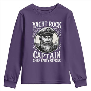 Funny Yacht Rock Captain Youth Sweatshirt Chief Party Officer Pontoon Boat Sailor TS11 Purple Print Your Wear