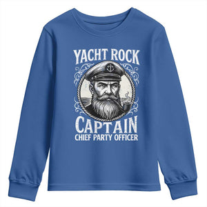 Funny Yacht Rock Captain Youth Sweatshirt Chief Party Officer Pontoon Boat Sailor TS11 Royal Blue Print Your Wear