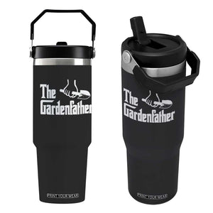 The Gardenfather Flip Straw Tumbler Gardener Parody Gardening Fathers Day TS11 One Size: 30 oz Black Print Your Wear